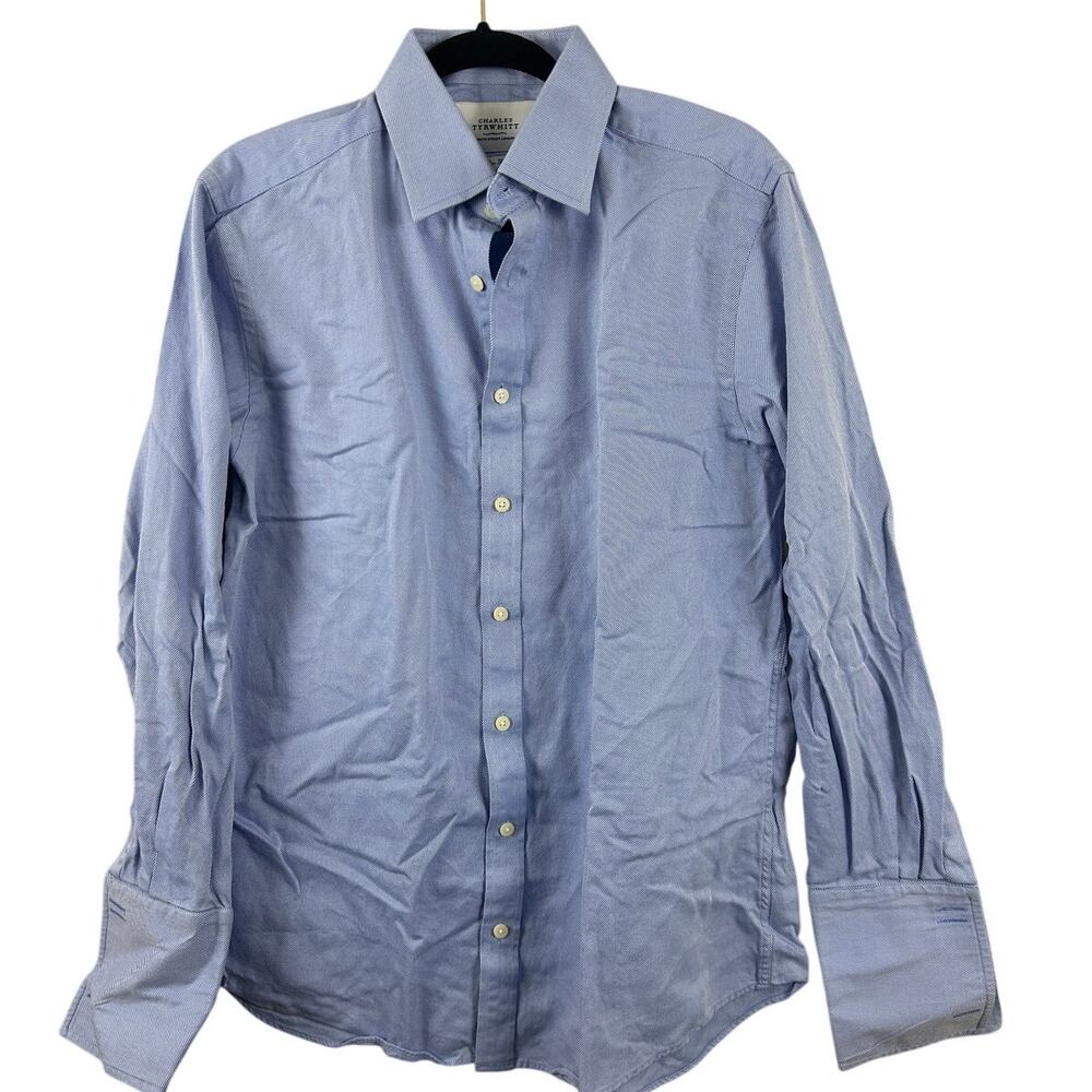 Charles Tyrwhitt Slim Fit Blue Dress Shirt 16.5/34 Men's Button Down